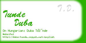 tunde duba business card